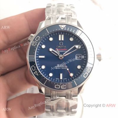 AAA Swiss Omega Seamaster James Bond Watch  SS Blue Dial Blue Ceramic